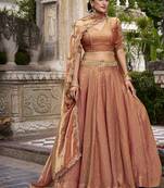 Fendi Fabric Chaniya Choli with Sequins and Thread Embroidery & Designer Belt