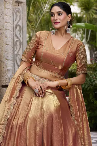 Fendi Fabric Chaniya Choli with Sequins and Thread Embroidery & Designer Belt