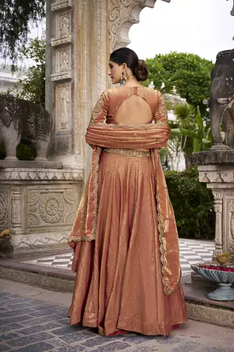 Fendi Fabric Chaniya Choli with Sequins and Thread Embroidery & Designer Belt
