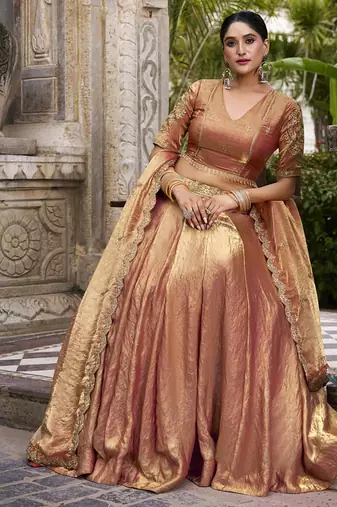 Fendi Fabric Chaniya Choli with Sequins and Thread Embroidery & Designer Belt