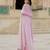 Elegant pink georgette gown with embroidered dupatta for festive occasions