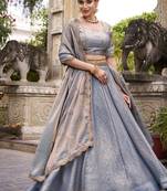 Fendi Fabric Chaniya Choli with Sequins and Thread Embroidery & Designer Belt