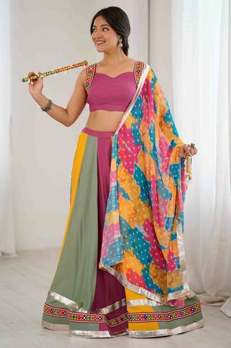 Multi-Color Garba Lehenga Choli Set