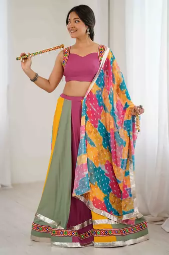 Multi-Color Garba Lehenga Choli Set