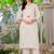 Off white embroidered cotton kurta and pant set