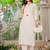 Off white embroidered cotton kurta and pant set