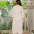 Off white embroidered cotton kurta and pant set