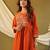 Rust orange embroidered cotton co-ord set