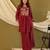 Maroon embroidered cotton co-ord set