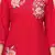 Red embroidered cotton kurta and pant set