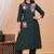 Dark green embroidered cotton kurta and pant set