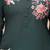 Dark green embroidered cotton kurta and pant set