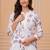 Purple white printed cotton kurta and pant set