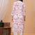Pink white printed cotton kurta and pant set