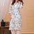 Blue white printed cotton kurta and pant set
