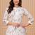 Golden white printed cotton kurta and pant set