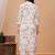 Golden white printed cotton kurta and pant set