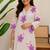 Off white floral printed cotton kurta and palazzo set