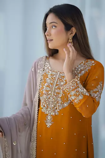 Heavy Georgette Palazzo Suit Set With Dupatta Festival Wear Suit Set 