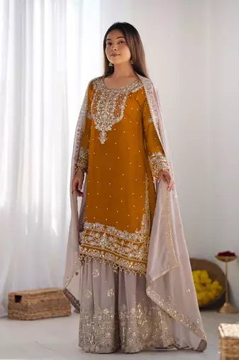Heavy Georgette Palazzo Suit Set With Dupatta Festival Wear Suit Set 