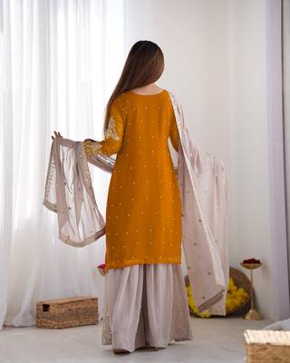 Heavy Georgette Palazzo Suit Set With Dupatta Festival Wear Suit Set  4