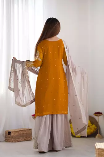 Heavy Georgette Palazzo Suit Set With Dupatta Festival Wear Suit Set 