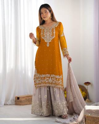Heavy Georgette Palazzo Suit Set With Dupatta Festival Wear Suit Set  5