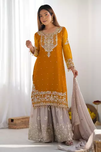 Heavy Georgette Palazzo Suit Set With Dupatta Festival Wear Suit Set 