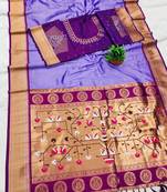 Lavender Color Heavy Paithani Silk Traditional Saree
