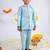 Blue embroidered cotton silk kurta pyjama