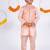 Peach embroidered cotton silk nehru jacket set