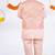 Peach embroidered cotton silk nehru jacket set