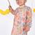 Multicolor printed cotton silk kurta pyjama