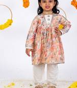 Multicolor embroidered cotton silk kurta pyjama