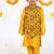 Yellow embroidered cotton nehru jacket set