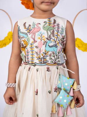 White printed cotton lehenga 2