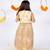 Beige embroidered organza anarkali gown