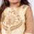 Beige embroidered organza anarkali gown