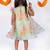 Green printed organza dress