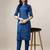 Blue Embroidered art silk neck kurti with pant 