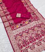 Rani Pink Color Designer Soft Dola Silk Saree