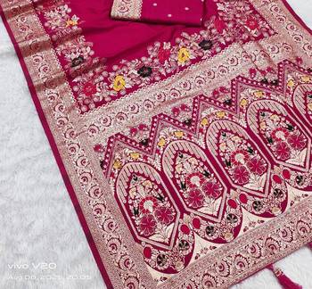 Rani Pink Color Designer Soft Dola Silk Saree 2