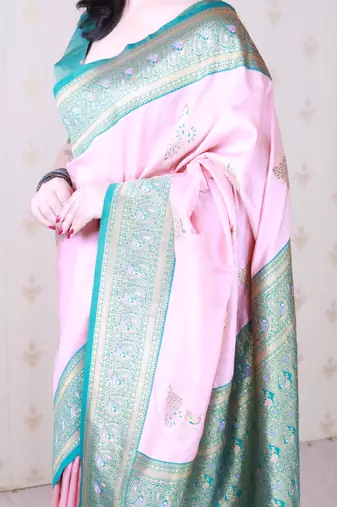 Soft silk banarasi peacock zari woven saree