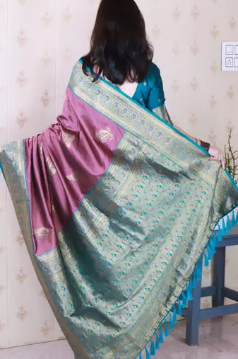Soft silk banarasi peacock zari woven saree