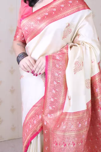 Soft silk banarasi peacock zari woven saree
