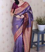 Soft silk banarasi peacock zari woven saree