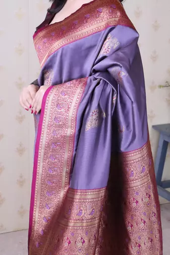 Soft silk banarasi peacock zari woven saree
