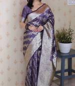 Soft silk banarasi jaal meenakari zari woven saree