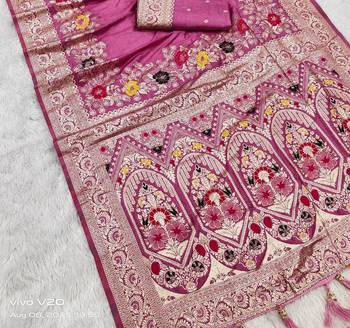 Pink Color Designer Soft Dola Silk Saree 2