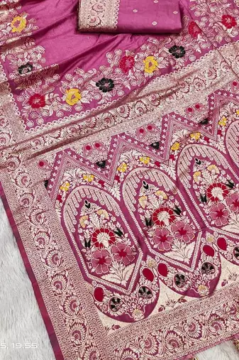 Pink Color Designer Soft Dola Silk Saree